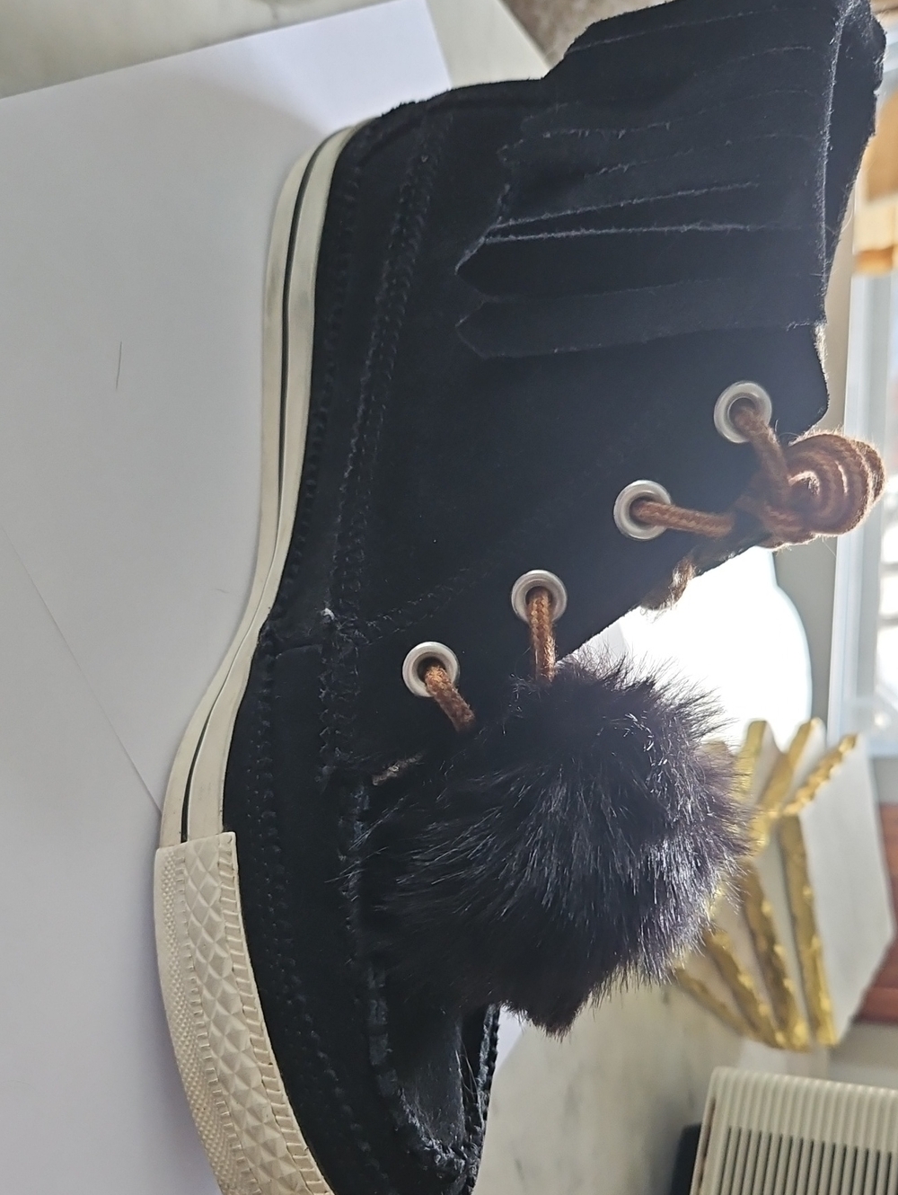 Faux Fur Pom Poms Merlot and Black (Set of 4) NWT - Picture 8 of 15